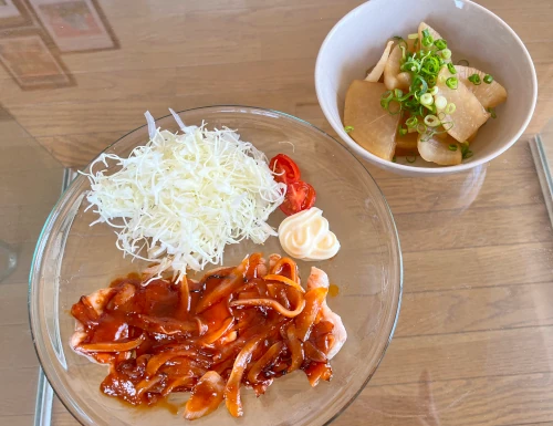 ハヤシライス&ほうれん草と卵のスープ